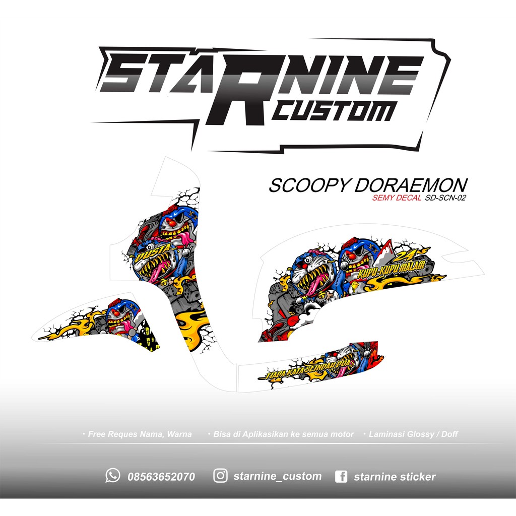 Sticker semy decal scoopy doraemon - sticker scoopy doraemon