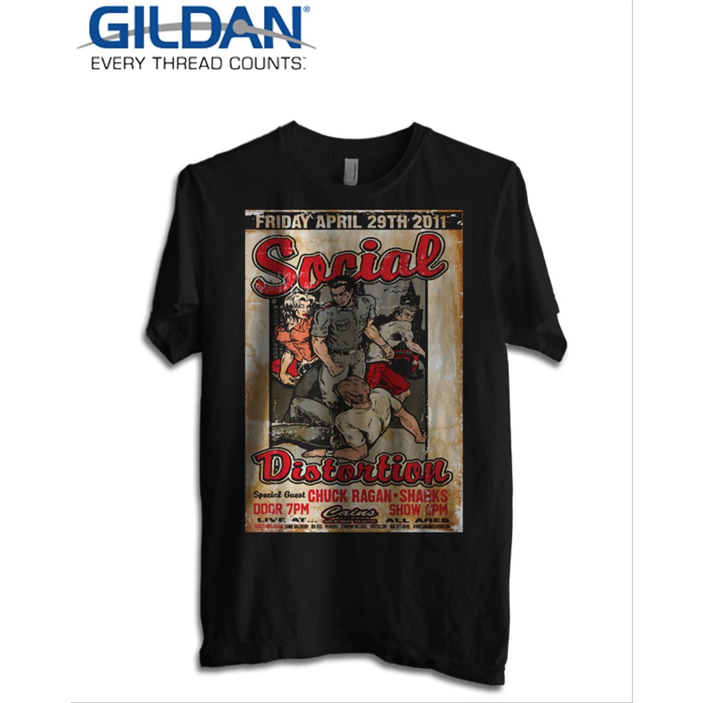 kaos band social distortion tshirt original gildan softstyle