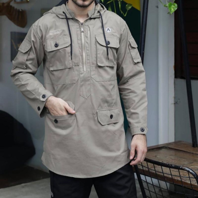 Kurta Hoodie model jaket parka pria dewasa