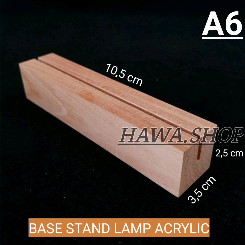 Gemoy Base Stand lamp Acrylic A6 / Stand Led Akrilik / Dudukan Lampu Hias Akrilik 10cmx3.5cmx3cm