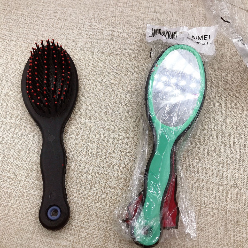 Sisir Kaca Impor Sisir Sikat untuk Rambut Rontok Anak Dewasa Bulat Sisir Anti Kusut dengan Cermin Jumbo Scalp Comb