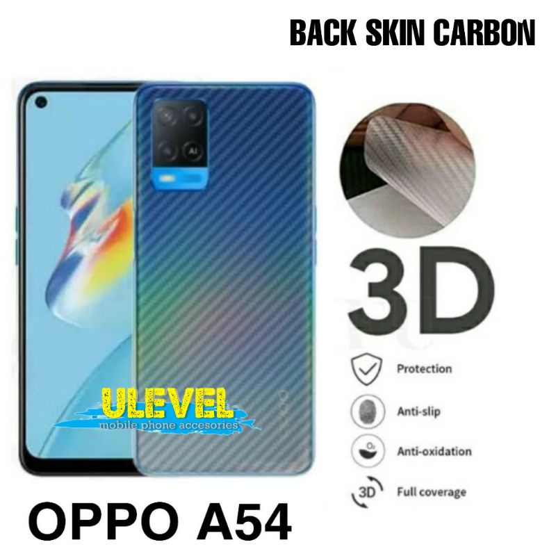 Garskin Carbon Oppo A54 Pelindung Belakang Anti Jamur