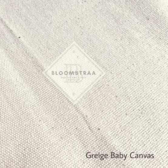 (ihn-491) Kain kanvas grey natural Bahan Baby canvas greige broken white putih kanvas polos krem vin