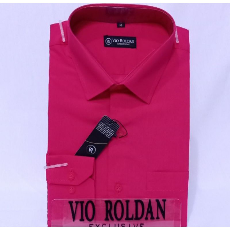 Kemeja Polos Kemeja Formal Kemeja Katun Kemeja Pria FUCHSIA