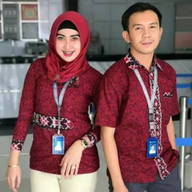  BAJU  BATIK  COUPLE MODERN Monalisa Genes MERAH BIRU  TOSCA  