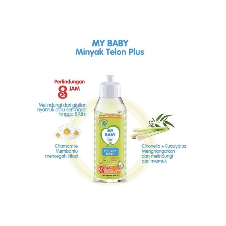 MY BABY Minyak Telon Plus [150 mL,90mL,60mL] - Minyak Bayi Anti Nyamuk 8 Jam