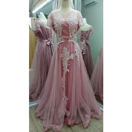[GRATIS ONGKIR] GAUN DUSTY PINK   05 / GAUN PESTA PRELOVED / GAUN PESTA BEKAS