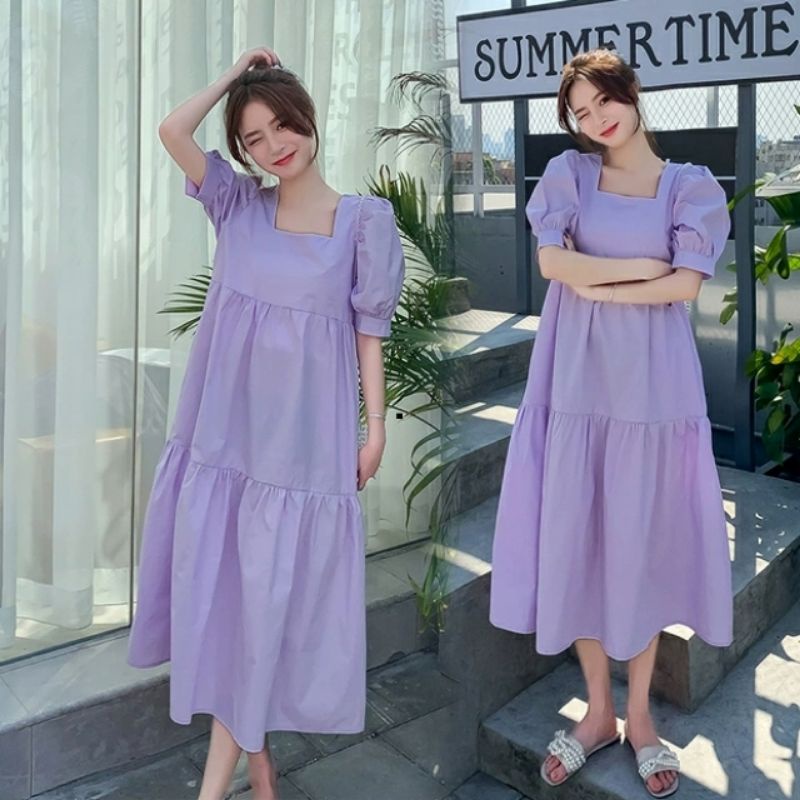 MDLV ~ 00370# Roxena Babydoll Dress Big Size Babydoll Dress Fashion Import