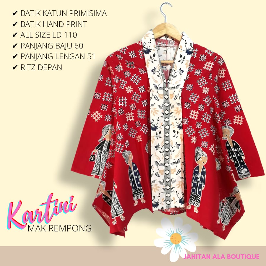 Blus kartini Mak Rempong batik solo batik karakter  trendy