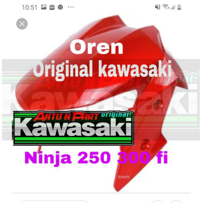 Slebor spakbor depan oren orange Ninja 250 300 Fi 250fi 300fi Abs Original kawasaki