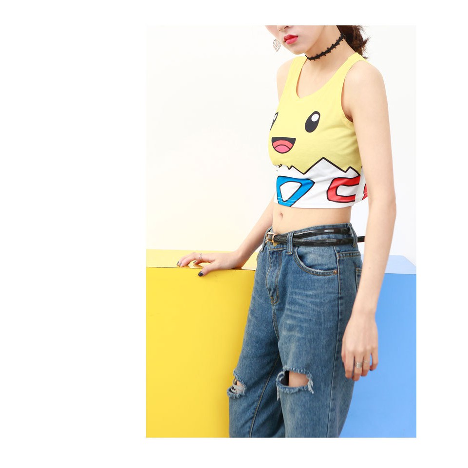 KBS-79 kaos crop top full print togepi pokemon crop top  cartoon import korea jepang