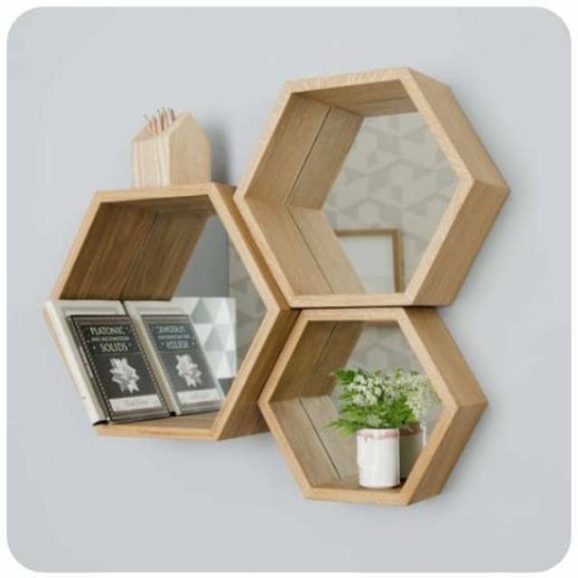 Jual Rak Dinding Hexagonal Hiasan Dinding Rumah Decorasi Bunga Shopee