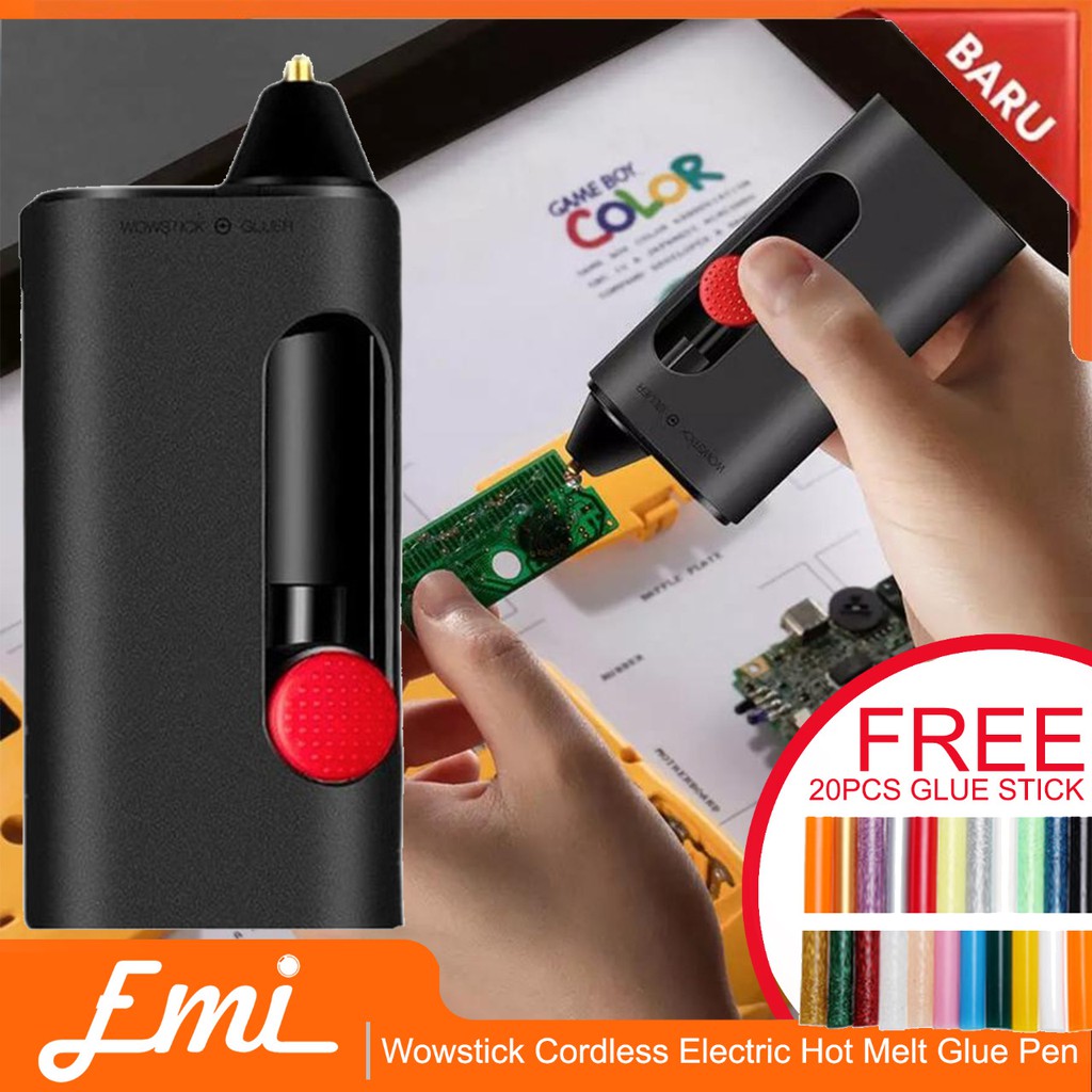 Wowstick Cordless Electric Hot Melt Glue Pen Gluer / Lem tembak