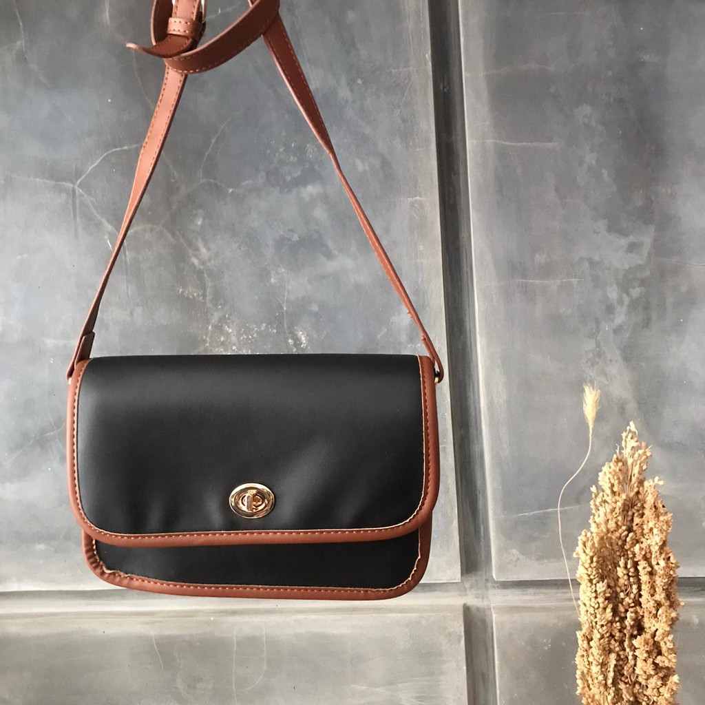 Tas Selempang Wanita Vintage Klasik Niel Motif Polos korean Slingbag Import /Kulit sintetis PU Korea