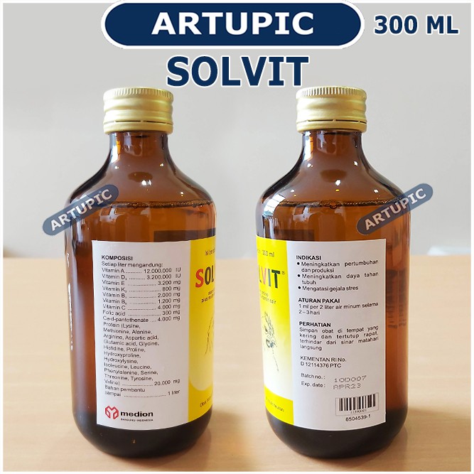 Solvit 300 ml Asam Amino lengkap Vitamin untuk ayam hewan unggas Medion Artupic