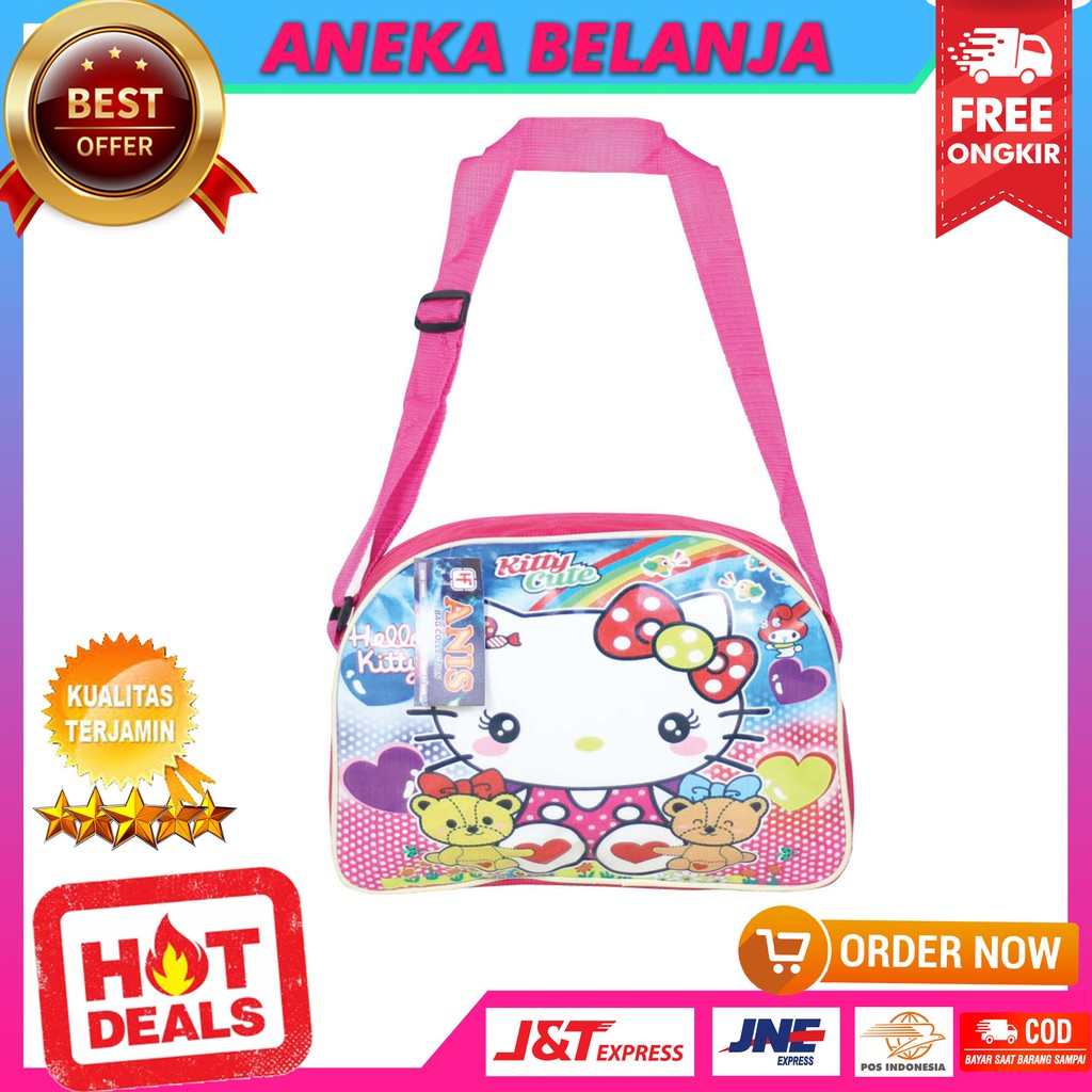 New Arrival Tas Selempang Anak Cewek Gambar Kartun Hello Kitty Fashionable Bagus Tas Sekolah PAUD TK SD Casual Slinbag Lucu  Anak Perempuan  Paud TK SD Piknik Bahan Awet Tebal Terlaris Berkualitas