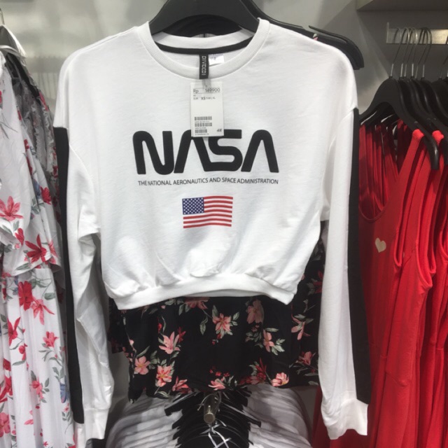 nasa cropped hoodie h&m