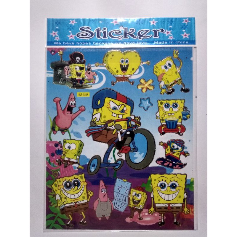 

sticker anak sticker tempel karakter spongebob