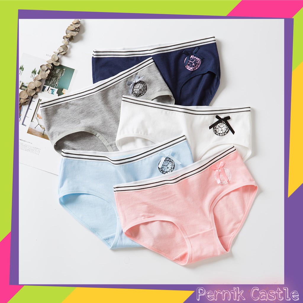 CD celana dalam dalem underwear wanita remaja cewek perempuan brief katun import motif pastel lucu