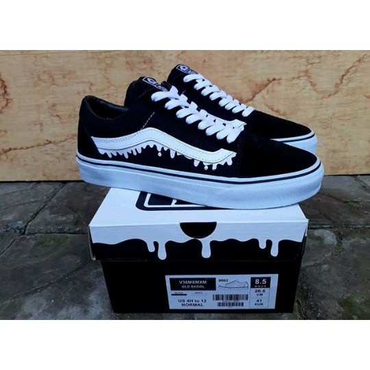 Vans Old Skool Original Classic motif lumer Sepatu Vans Pria Wanita Murah Tali