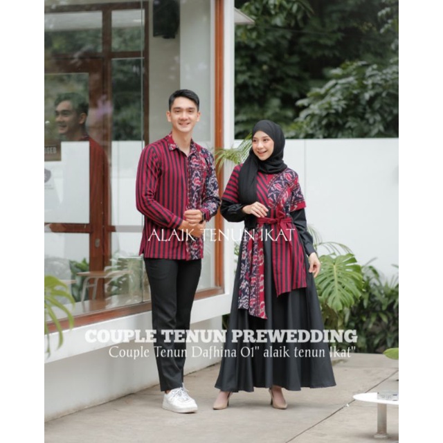 COUPLE BAJU TENUN DEFHINA 01 KEMEJA TENUN DAN GAMIS TENUN IKAT JEPARA