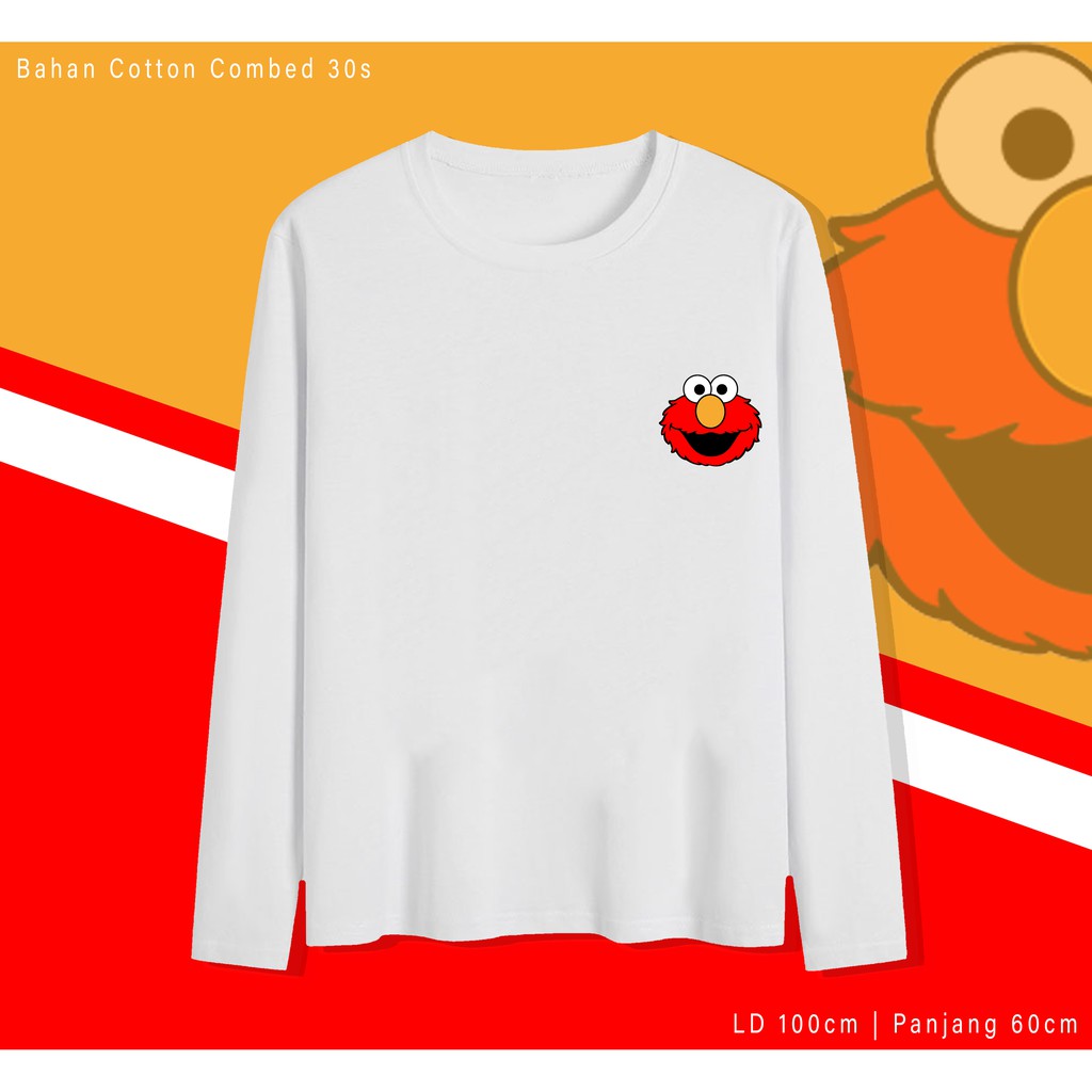 ELMO LOGO KAOS DESIGN PREMIUM BAJU KAOS KATUN WANITA/ PRIA UNISEX LENGAN PANJANG