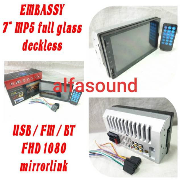 HEAD UNIT DOUBLE DIN 7 Inch DECKLESS Mp5 EMBASSY Type Earth