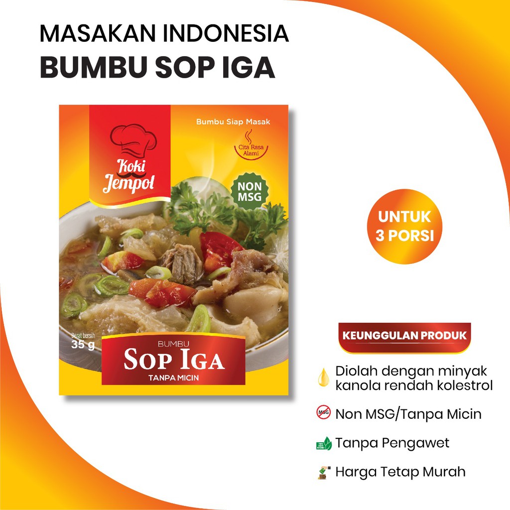 

Bumbu Masak Instant SOP IGA SOP BUNTUT NON MSG Koki Jempol 35gr