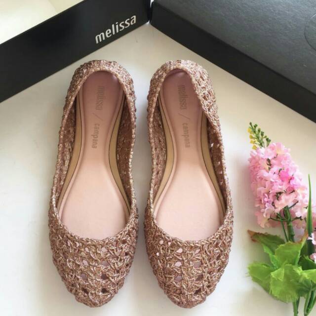 Melissa campana crochet new - sepatu wanita import