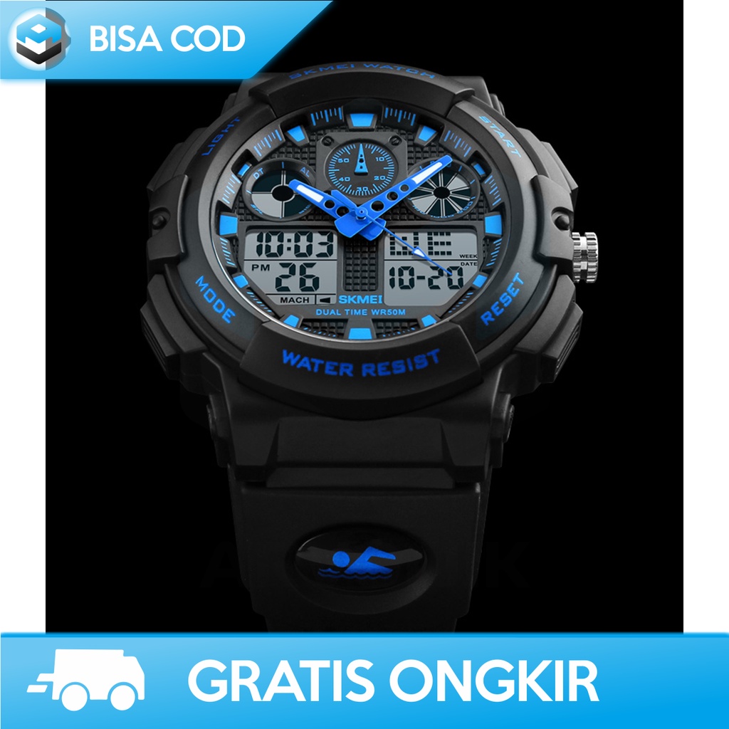 JAM TANGAN ANALOG DIGITAL COWOK SKMEI AD1270 ORI WATER RESISTANT MURAH