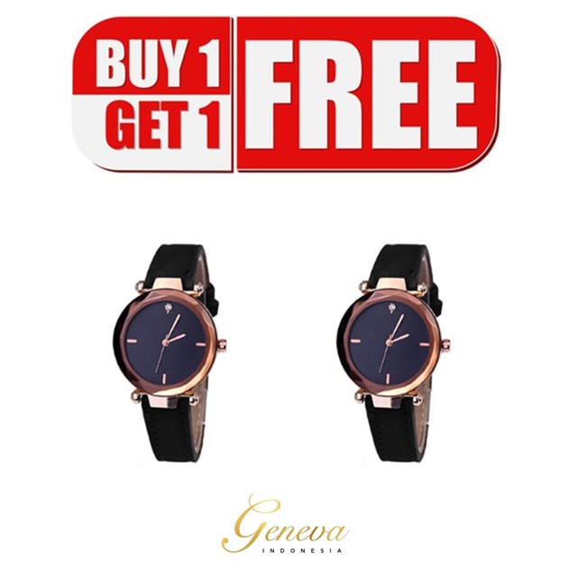 ✅COD Beli 1 GRATIS 1 - Jam Tangan Wanita Kalep Hitam