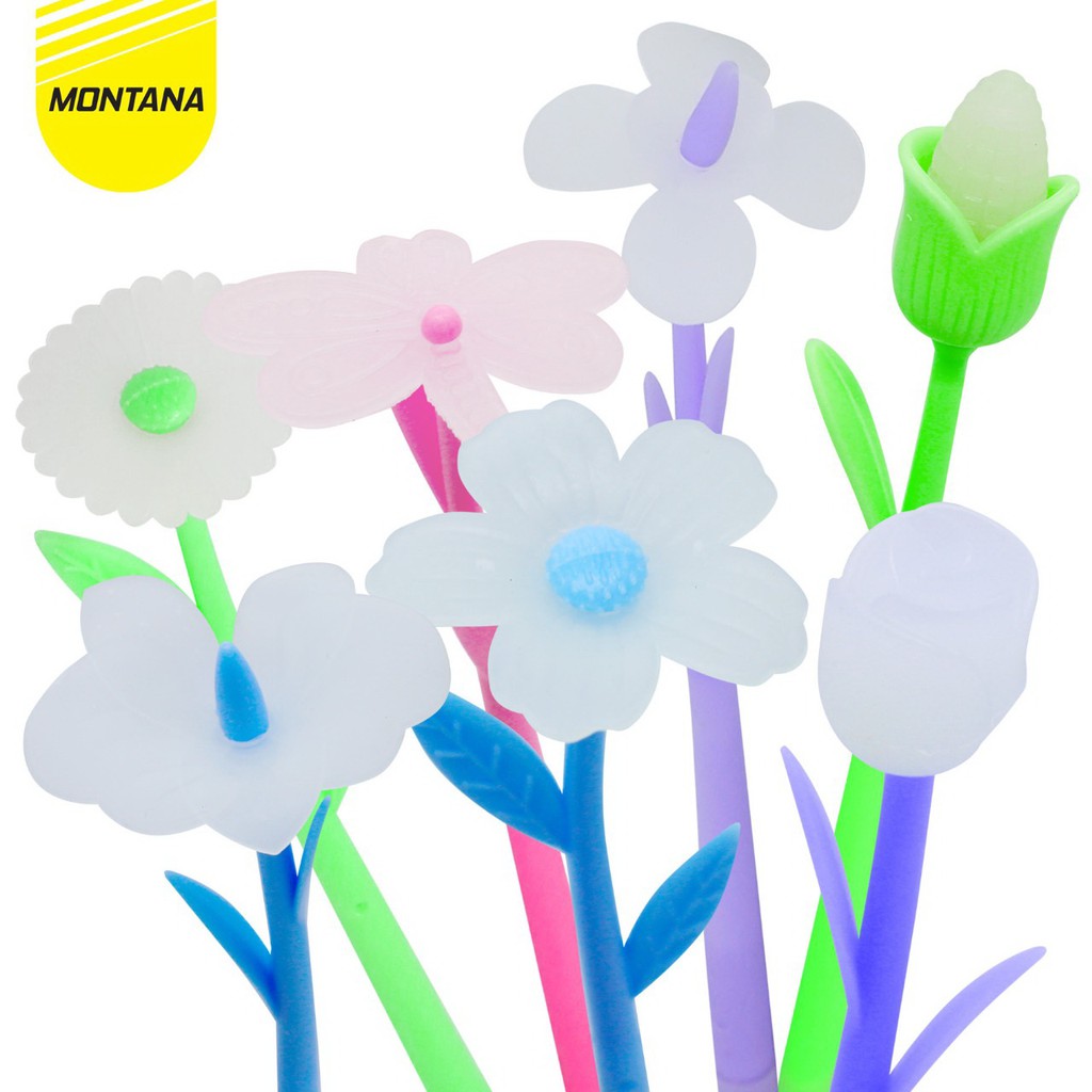 

MONTANA Ready Stock COD Flower Pena Bunga Berubah Warna di Matahari Black Ink Gel Pen