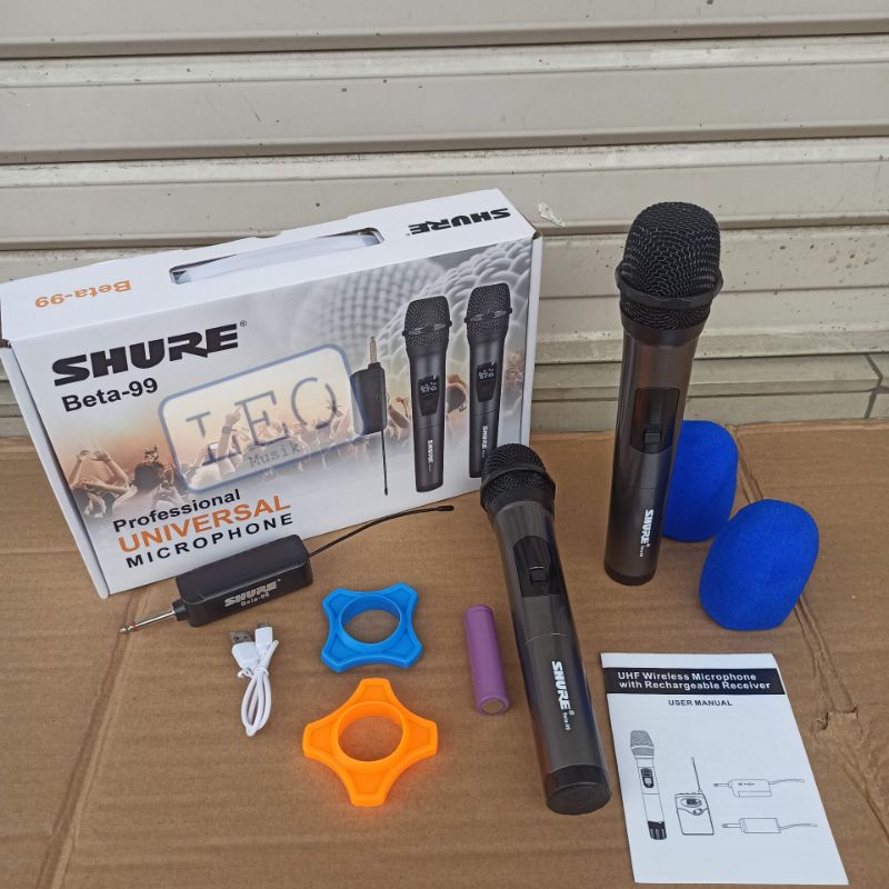 MIC SHURE BETA99 WIRELESS MICROPHONE DUAL CHANNEL SHURE BETA 99