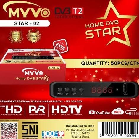 SET TOP BOX TV DIGITAL DVB T2 MYVO STAR 02 TERMURAH