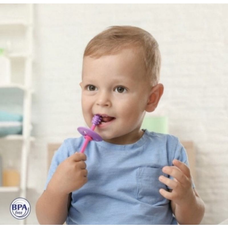 Baby Safe Gum Massage &amp; Toothbrush - Baby safe Sikat Lidah + Sikat Gigi Susu Anti Sedak Silikon Anti KUMAN TB003