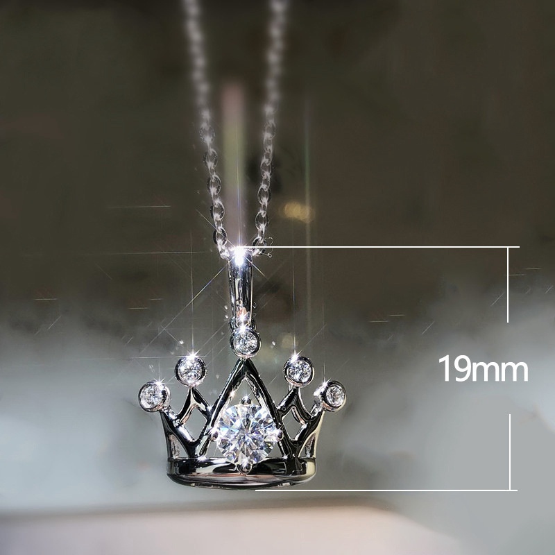 Fancyqube Kalung Liontin Mahkota Romantis Warna Silver Untuk Wanita