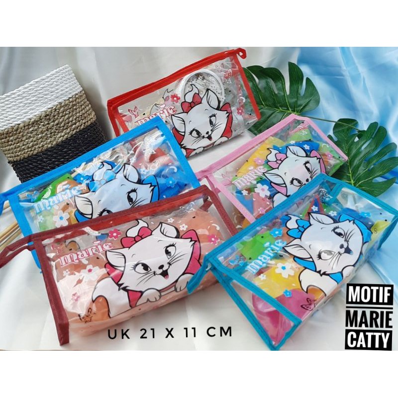 ( GROSIR) POUCH MIKA KOSMETIK MOTIF / TEMPAT PENCIL MIKA /POUCH MIKA SERBGUNA