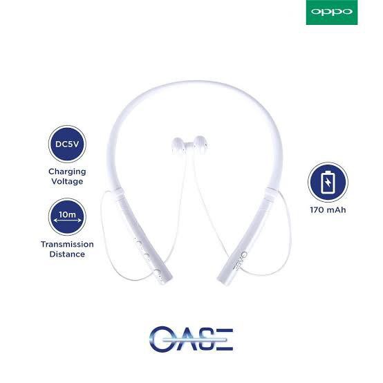 HANDSFREE EARPHONE HEADSET BLUETOOTH OPPO OASE MD-K10 WHITE ORIGINAL 100%