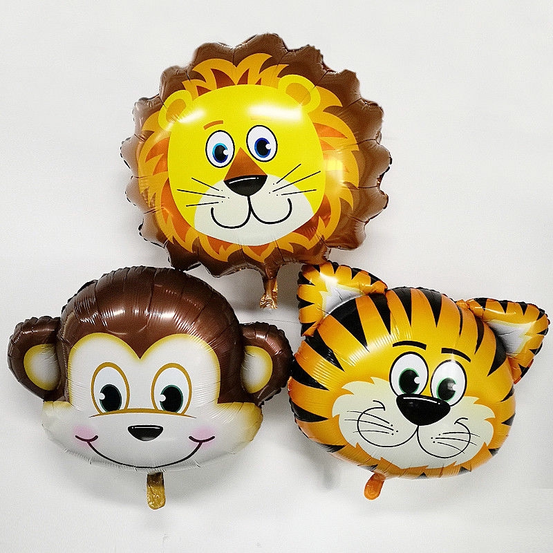 Balon Aluminum Foil Bentuk Kartun Hewan Harimau Untuk Dekorasi Pesta Ulang Tahun