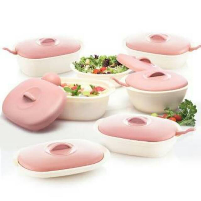 Verona 7 Set Wadah Saji Microwave Safe - 3 warna - Gading Hijau Ungu