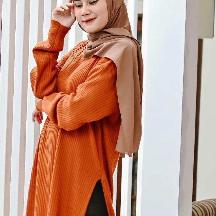 SALE KARENINA TUNIK RAJUT / Karenina Long Tunik / Baju Muslim / Elysa midi dress / Rajut Tunik Premi
