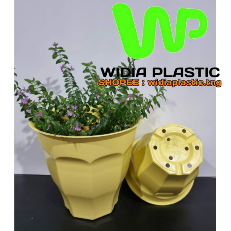 POT BUNGA POT TINGGI 25cm KUNING