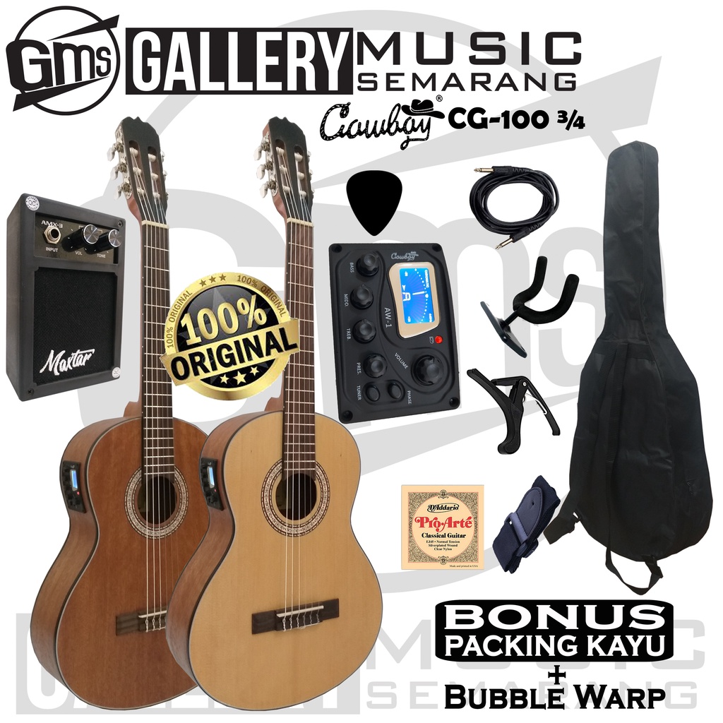 ORIGINAL!!! Gitar Klasik Elektrik Import Merk Cowboy CG-100 ¾ NA CG 100 ¾ NS 3per4 Cowboy AW-1