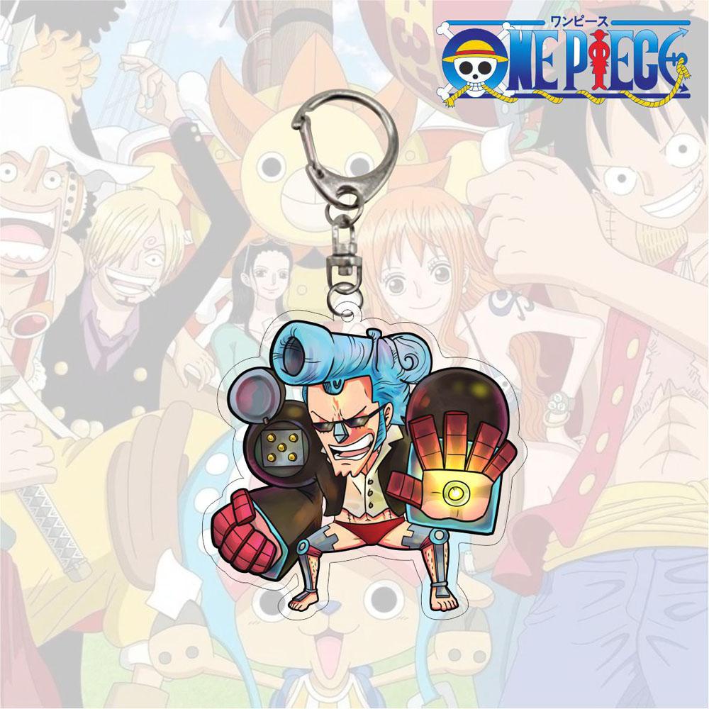 Agustina Luffy Gantungan Kunci Luffy Hadiah Dua Sisi Miniatur Scultures Acrylic Key Ring