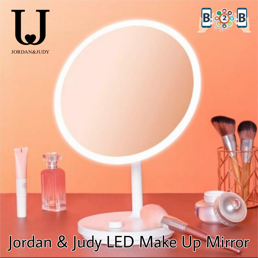 Jordan Judy LED Countertop Vanity Mirror Time Style Cermin Make Up