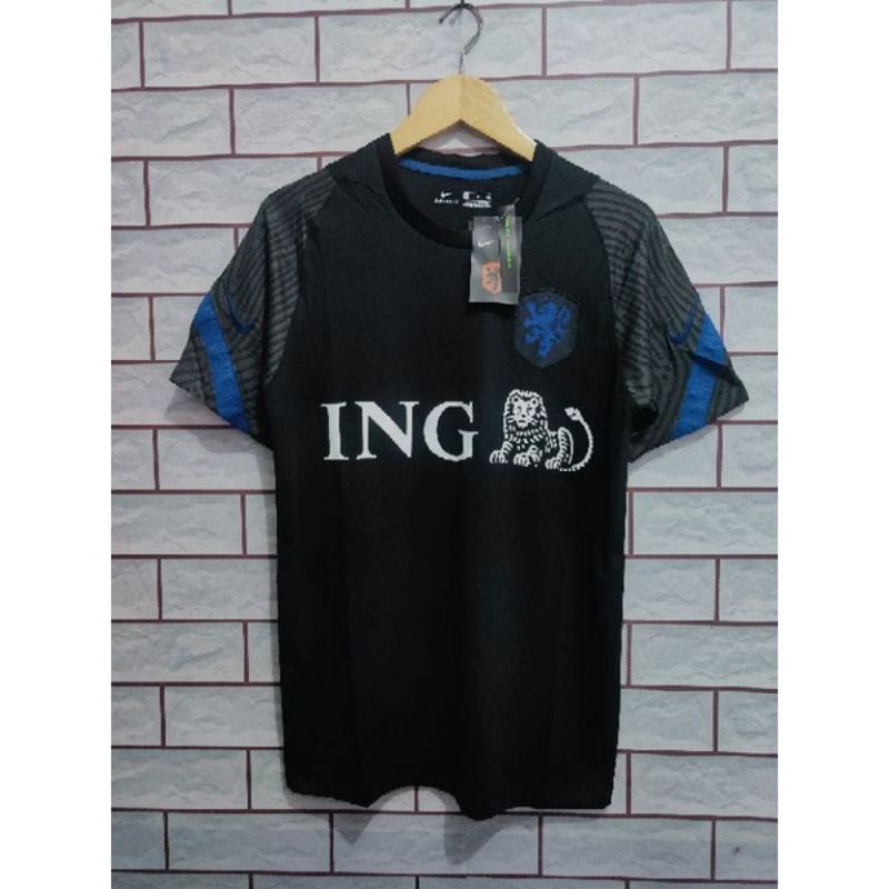 Jersey prematch belanda black 2020