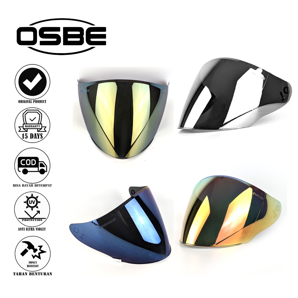 Jual Osbe Kaca Helm Flat Visor Venom Iridium KYT Dj Maru Galaxy Revo Coated PNP Free Rachet Baut