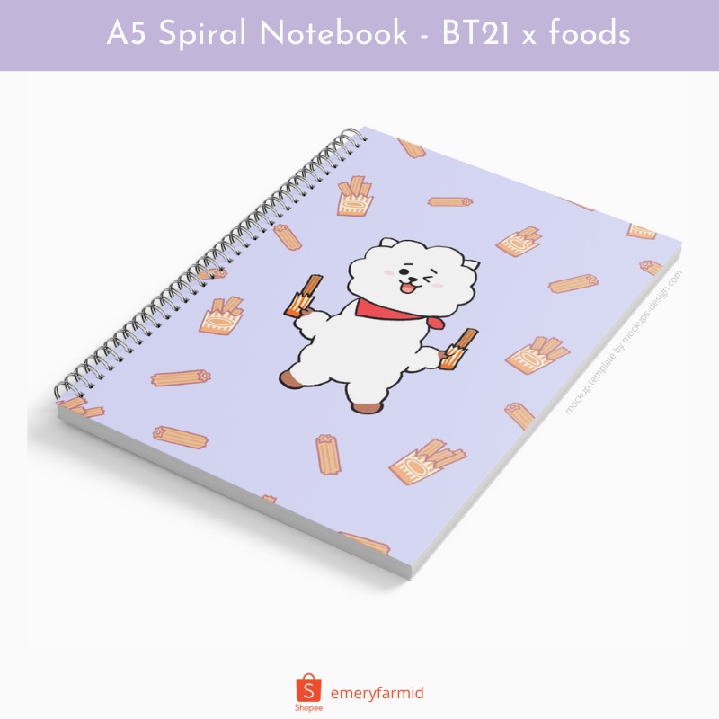 [PO] Notebook A5 BT21 x Foods