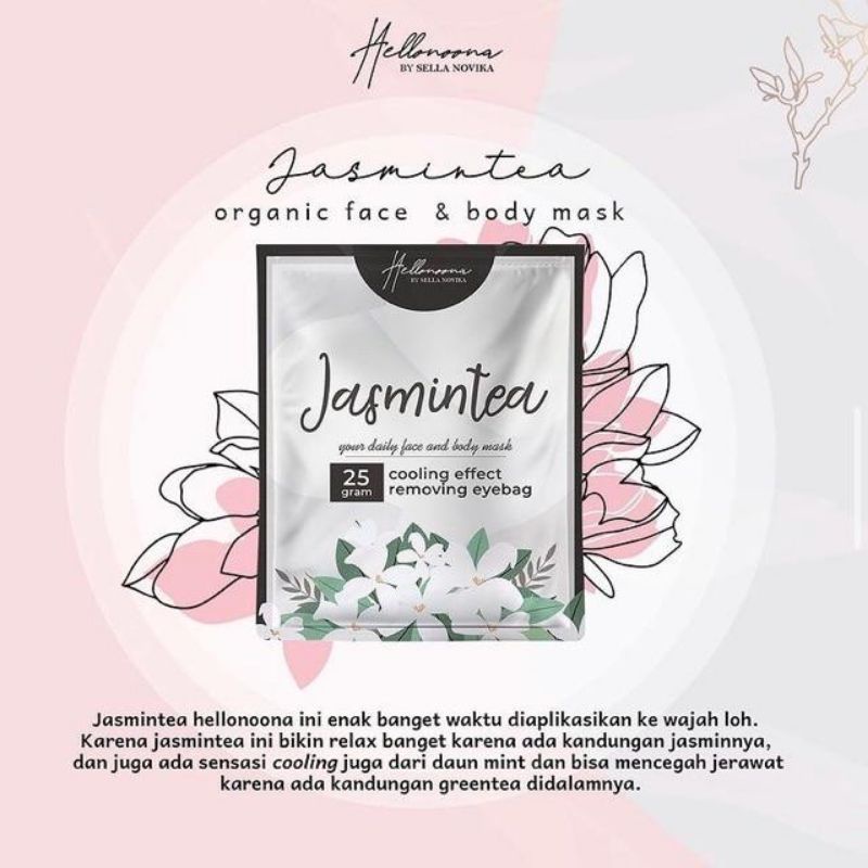 ✿ELYSABETHME✿ Masker wajah Hellonoona bubuk organik herbal alami untuk mengobati jerawat komedo wajah kusam