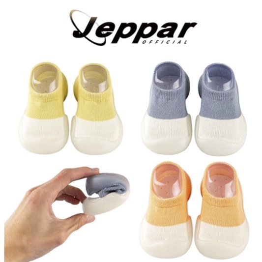 Jeppar Kids - Sepatu Anak Slip On Prewalker 001 Polos Bayi / Sepatu Kaos Kaki Bayi Anti Slip Import 